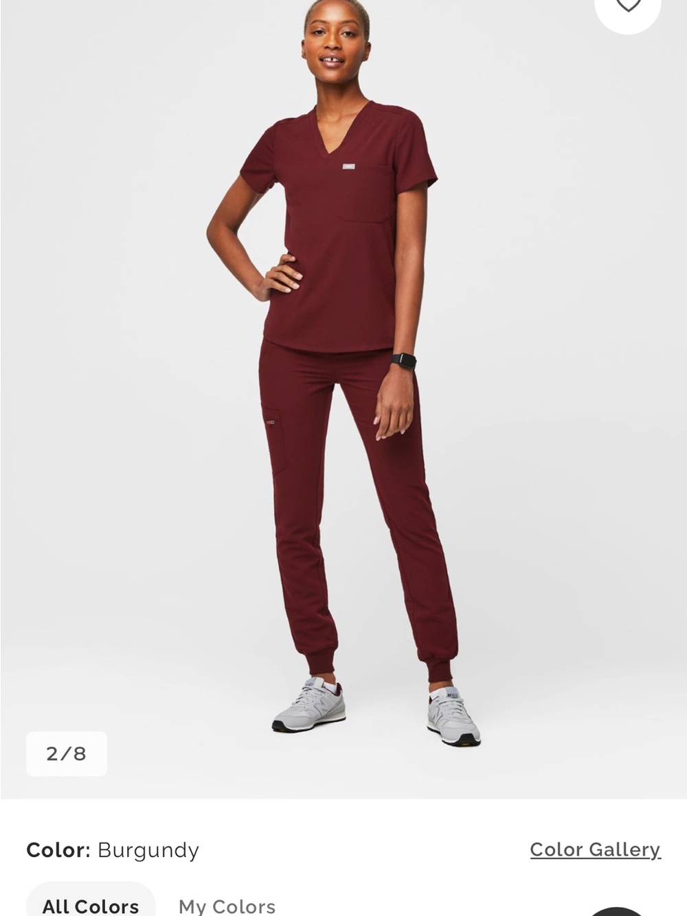 Figs Scrub Set Catarina Top Size XS and Zamora Joggers Size S in Burgundy